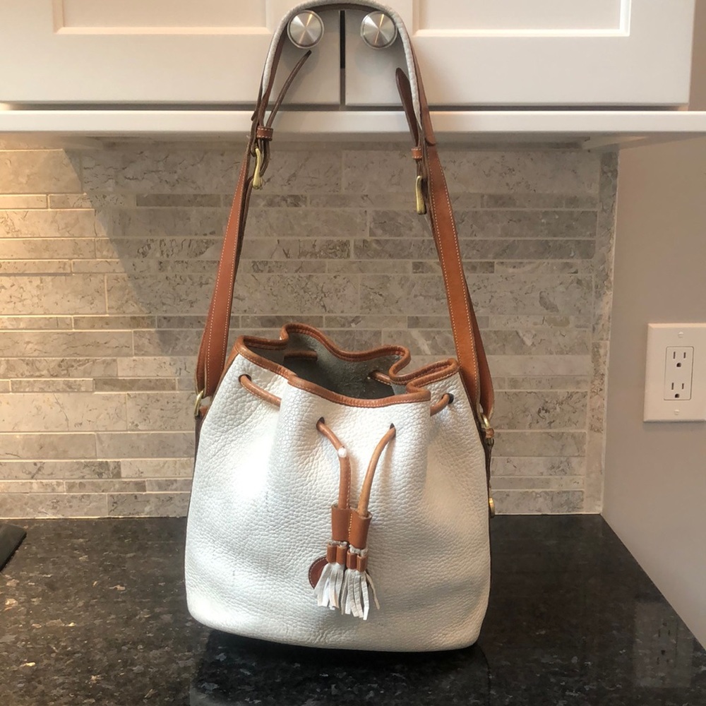 Dooney and Bourke White Pebble Bucket Bag